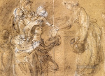  caridad Arte - Un estudio para la caridad que alivia la angustia Thomas Gainsborough